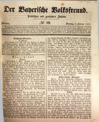 Der bayerische Volksfreund Sonntag 2. Februar 1845