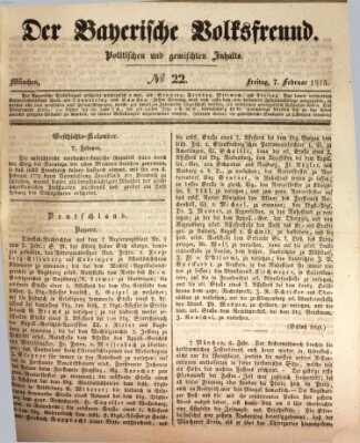 Der bayerische Volksfreund Freitag 7. Februar 1845