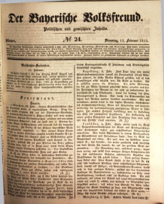 Der bayerische Volksfreund Dienstag 11. Februar 1845