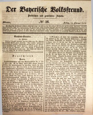 Der bayerische Volksfreund Freitag 14. Februar 1845