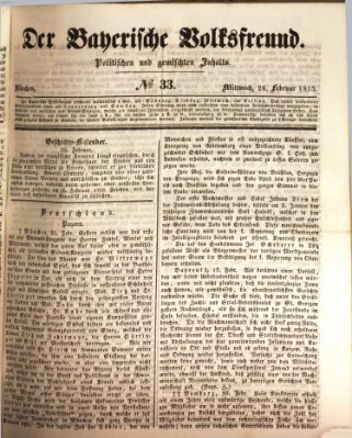 Der bayerische Volksfreund Mittwoch 26. Februar 1845