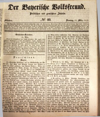 Der bayerische Volksfreund Dienstag 11. März 1845