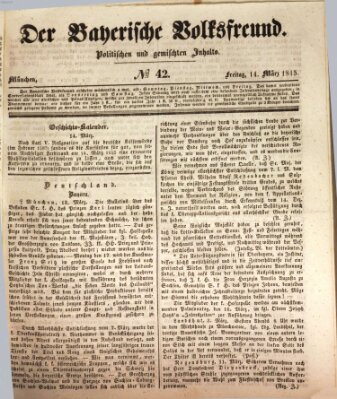 Der bayerische Volksfreund Freitag 14. März 1845