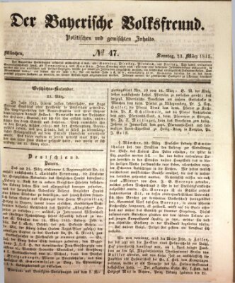 Der bayerische Volksfreund Sonntag 23. März 1845