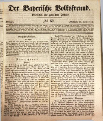 Der bayerische Volksfreund Mittwoch 30. April 1845