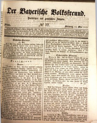 Der bayerische Volksfreund Mittwoch 14. Mai 1845