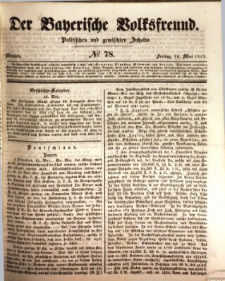 Der bayerische Volksfreund Freitag 16. Mai 1845