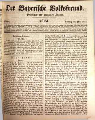 Der bayerische Volksfreund Sonntag 25. Mai 1845