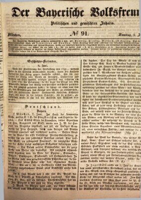 Der bayerische Volksfreund Sonntag 8. Juni 1845