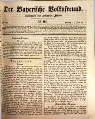 Der bayerische Volksfreund Freitag 13. Juni 1845