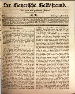 Der bayerische Volksfreund Sonntag 22. Juni 1845