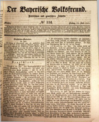 Der bayerische Volksfreund Freitag 18. Juli 1845