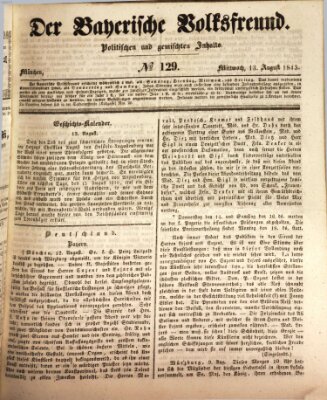 Der bayerische Volksfreund Mittwoch 13. August 1845