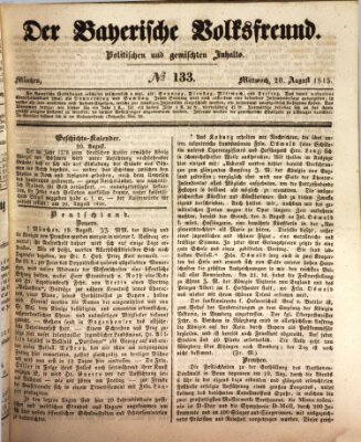 Der bayerische Volksfreund Mittwoch 20. August 1845