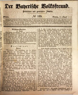 Der bayerische Volksfreund Sonntag 24. August 1845