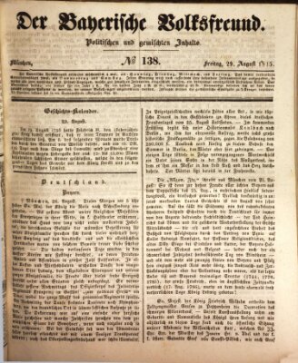 Der bayerische Volksfreund Freitag 29. August 1845