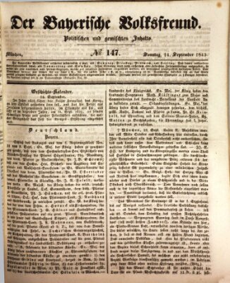 Der bayerische Volksfreund Sonntag 14. September 1845