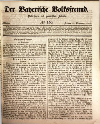 Der bayerische Volksfreund Freitag 19. September 1845