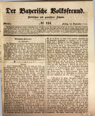 Der bayerische Volksfreund Freitag 26. September 1845