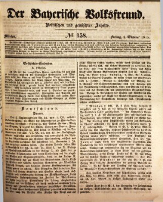 Der bayerische Volksfreund Freitag 3. Oktober 1845