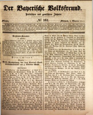 Der bayerische Volksfreund Mittwoch 8. Oktober 1845