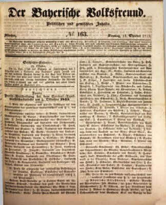 Der bayerische Volksfreund Sonntag 12. Oktober 1845