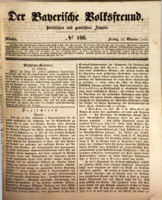 Der bayerische Volksfreund Freitag 17. Oktober 1845