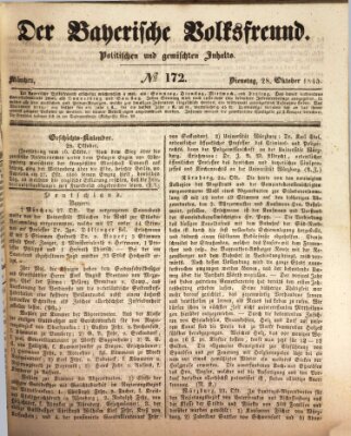 Der bayerische Volksfreund Dienstag 28. Oktober 1845