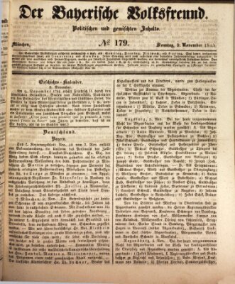 Der bayerische Volksfreund Sonntag 9. November 1845