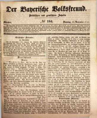 Der bayerische Volksfreund Dienstag 18. November 1845