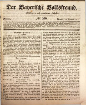 Der bayerische Volksfreund Dienstag 16. Dezember 1845