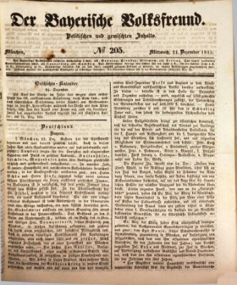 Der bayerische Volksfreund Mittwoch 24. Dezember 1845