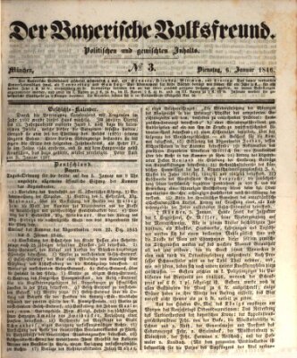 Der bayerische Volksfreund Dienstag 6. Januar 1846