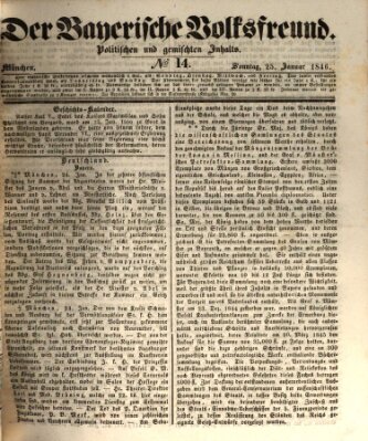 Der bayerische Volksfreund Sonntag 25. Januar 1846