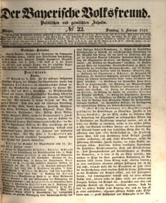 Der bayerische Volksfreund Sonntag 8. Februar 1846