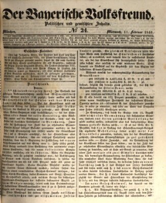 Der bayerische Volksfreund Mittwoch 11. Februar 1846