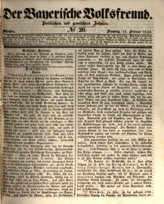 Der bayerische Volksfreund Sonntag 15. Februar 1846