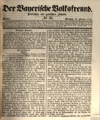 Der bayerische Volksfreund Dienstag 24. Februar 1846