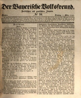 Der bayerische Volksfreund Sonntag 1. März 1846