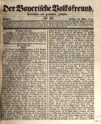 Der bayerische Volksfreund Freitag 20. März 1846