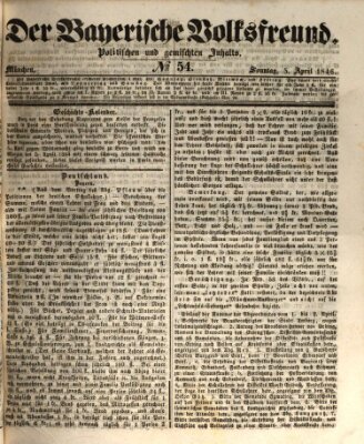 Der bayerische Volksfreund Sonntag 5. April 1846