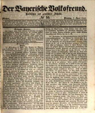 Der bayerische Volksfreund Dienstag 7. April 1846