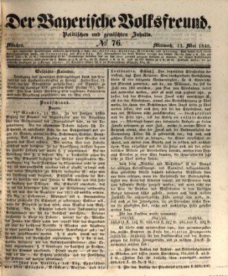 Der bayerische Volksfreund Mittwoch 13. Mai 1846