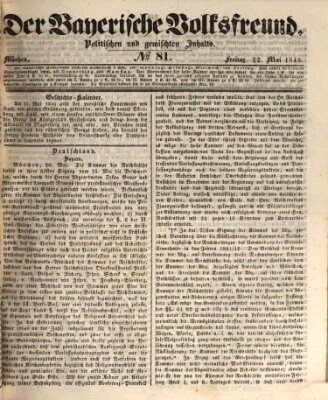 Der bayerische Volksfreund Freitag 22. Mai 1846