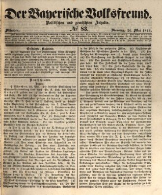 Der bayerische Volksfreund Dienstag 26. Mai 1846