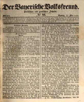 Der bayerische Volksfreund Sonntag 31. Mai 1846