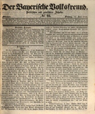 Der bayerische Volksfreund Sonntag 14. Juni 1846