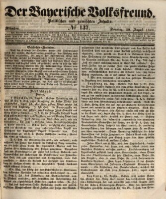 Der bayerische Volksfreund Sonntag 30. August 1846