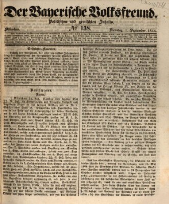 Der bayerische Volksfreund Dienstag 1. September 1846