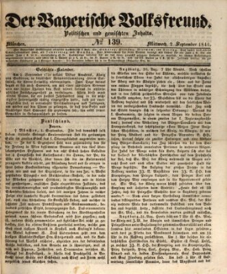 Der bayerische Volksfreund Mittwoch 2. September 1846